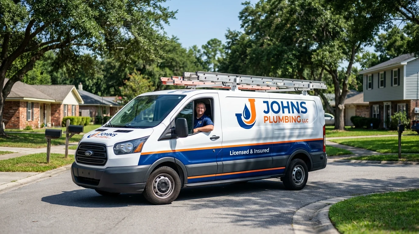 Johns Plumbing LLC service van in South Milwaukee, WI