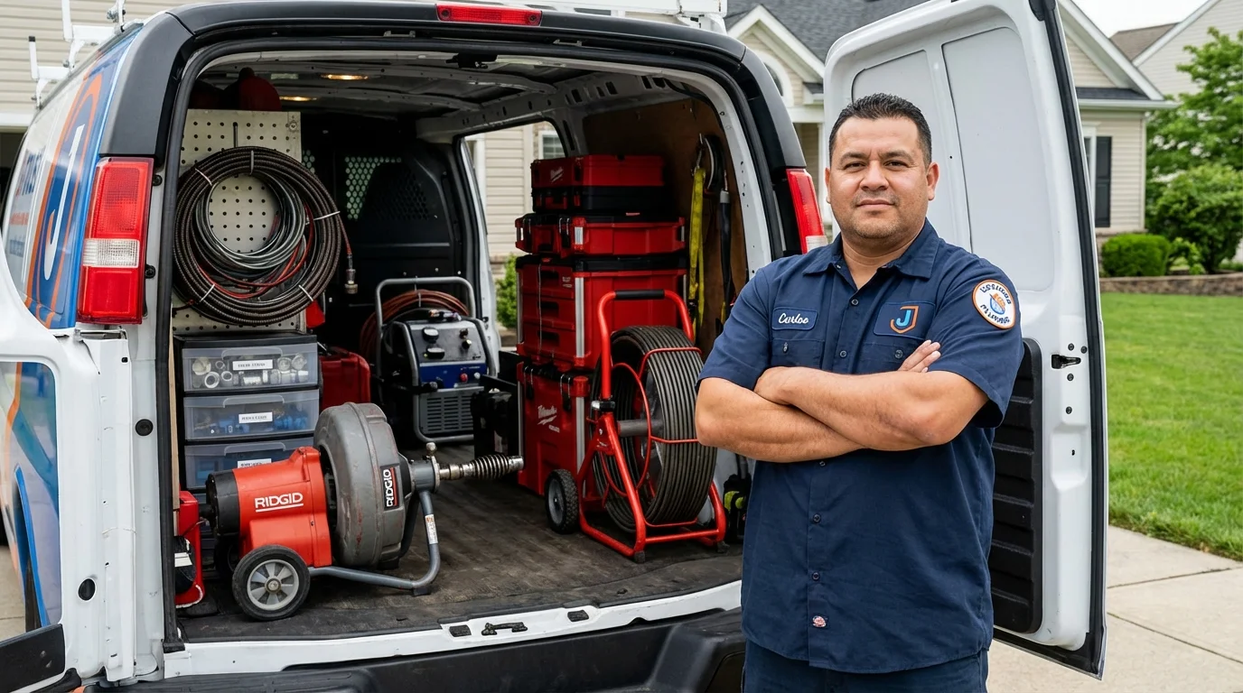 Professional drain cleaning equipment and Johns Plumbing LLC plumber in South Milwaukee