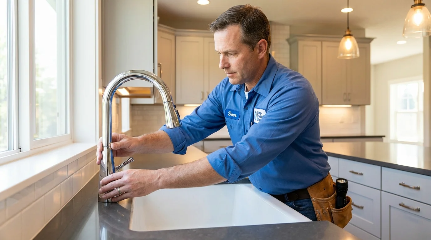 Kitchen faucet installation by Johns Plumbing LLC in South Milwaukee