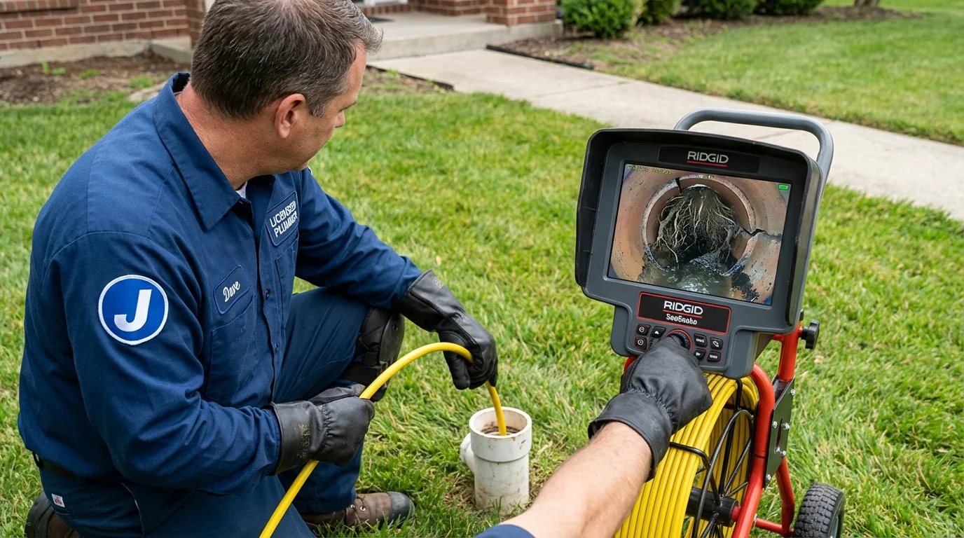 Sewer camera inspection being performed by Johns Plumbing LLC in South Milwaukee